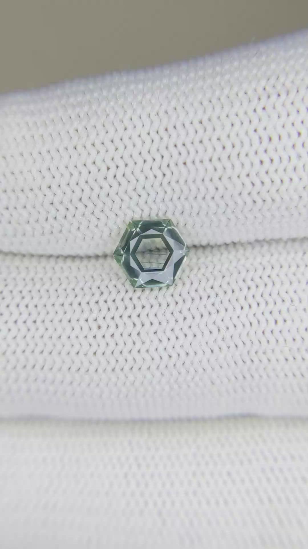 1.13 Ct. Bluish Green Sapphire from Montana Size Video