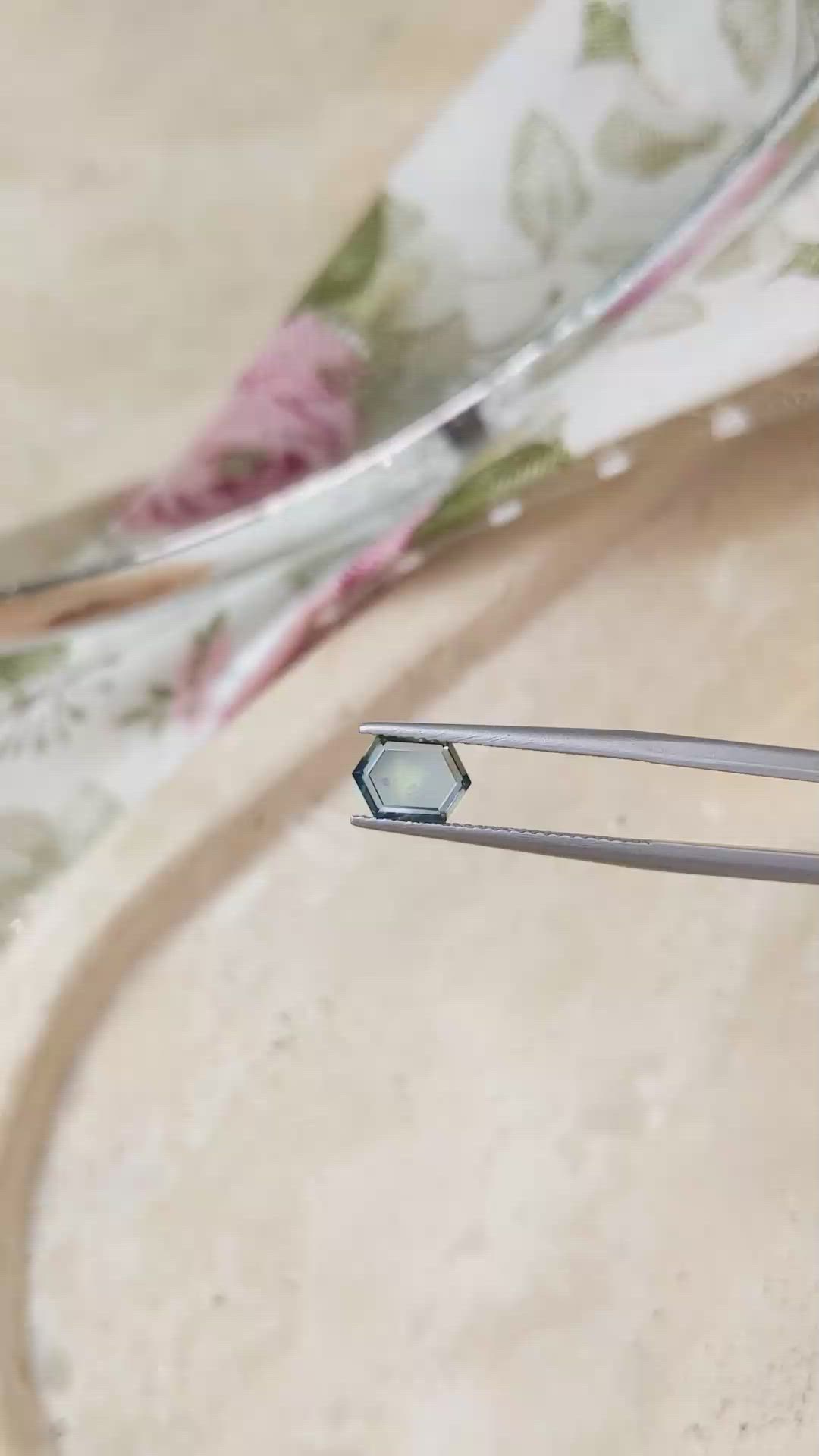 1.19 Ct. Bluish Green Sapphire from Montana Size Video