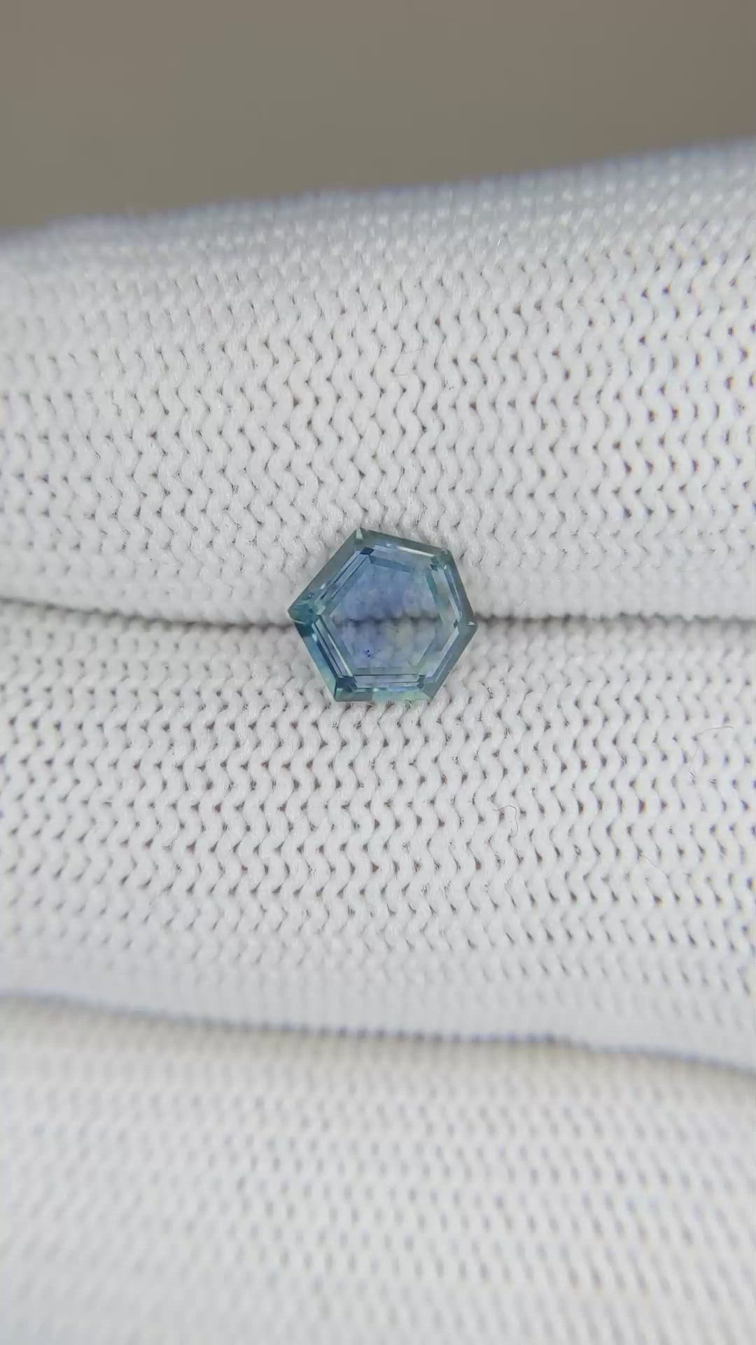 1.32 Ct. Greenish Blue Sapphire from Montana Size Video