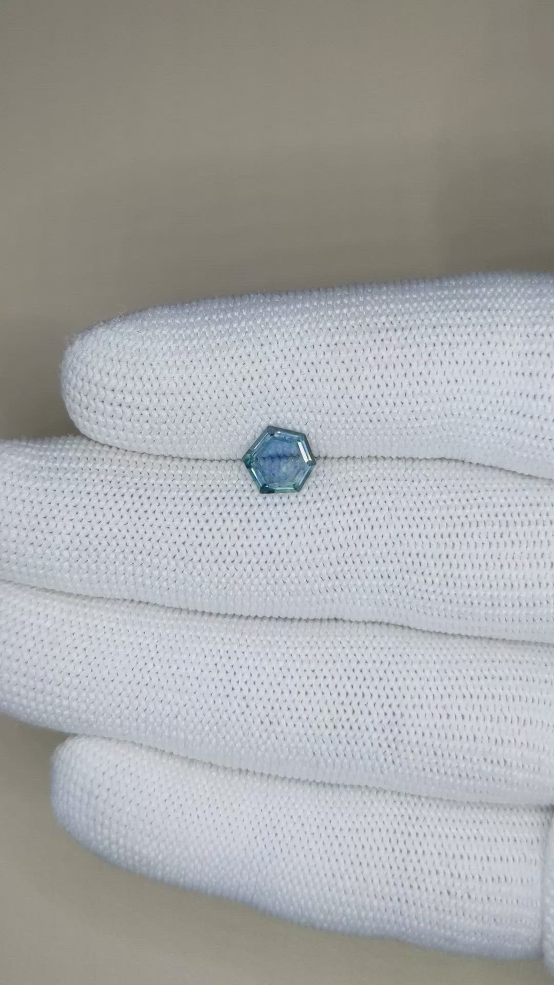 1.32 Ct. Greenish Blue Sapphire from Montana Size Video