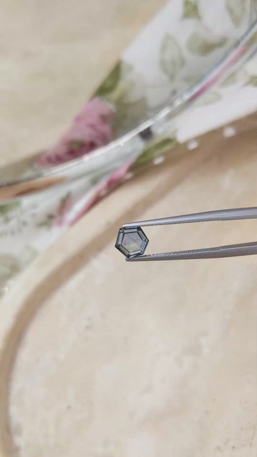 1.32 Ct. Greenish Blue Sapphire from Montana Size Video