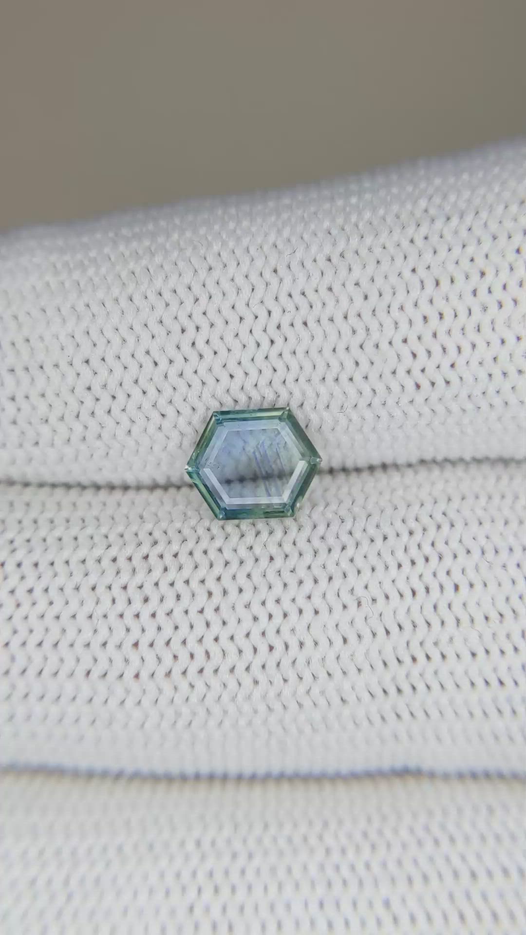 1.13 Ct. Bluish Green Sapphire from Montana Size Video