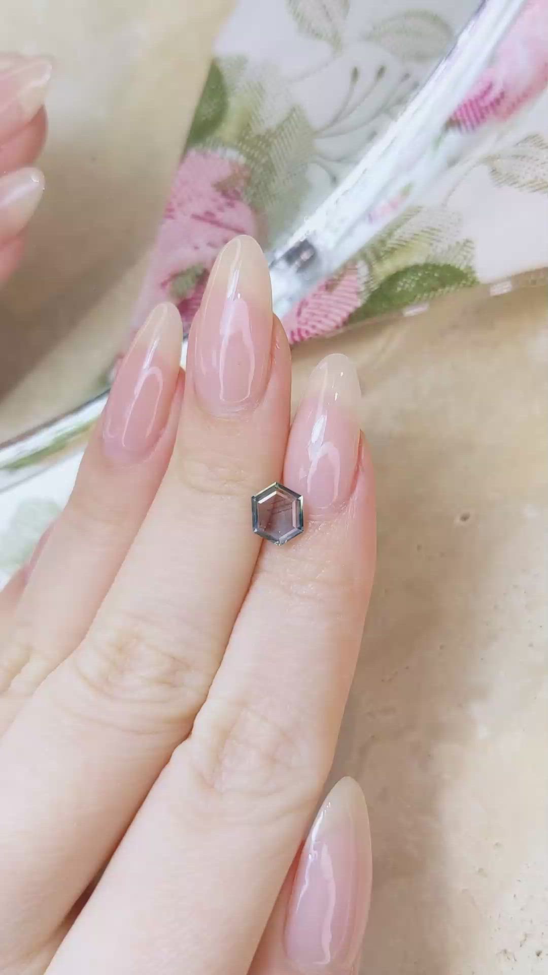 1.13 Ct. Bluish Green Sapphire from Montana Size Video