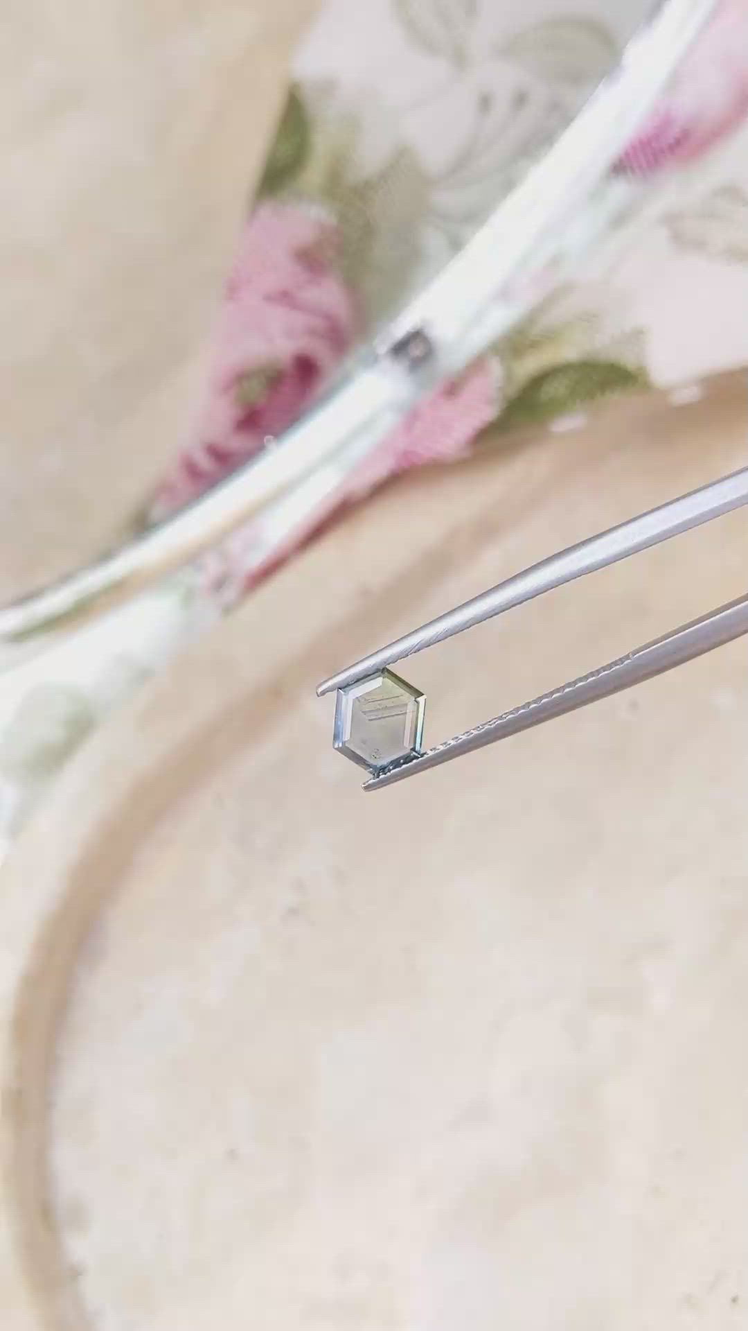 1.02 Ct. Bluish Green Sapphire from Montana Size Video