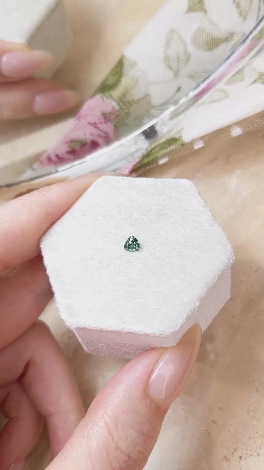 0.31 Ct. Bluish Green Sapphire from Montana Size Video