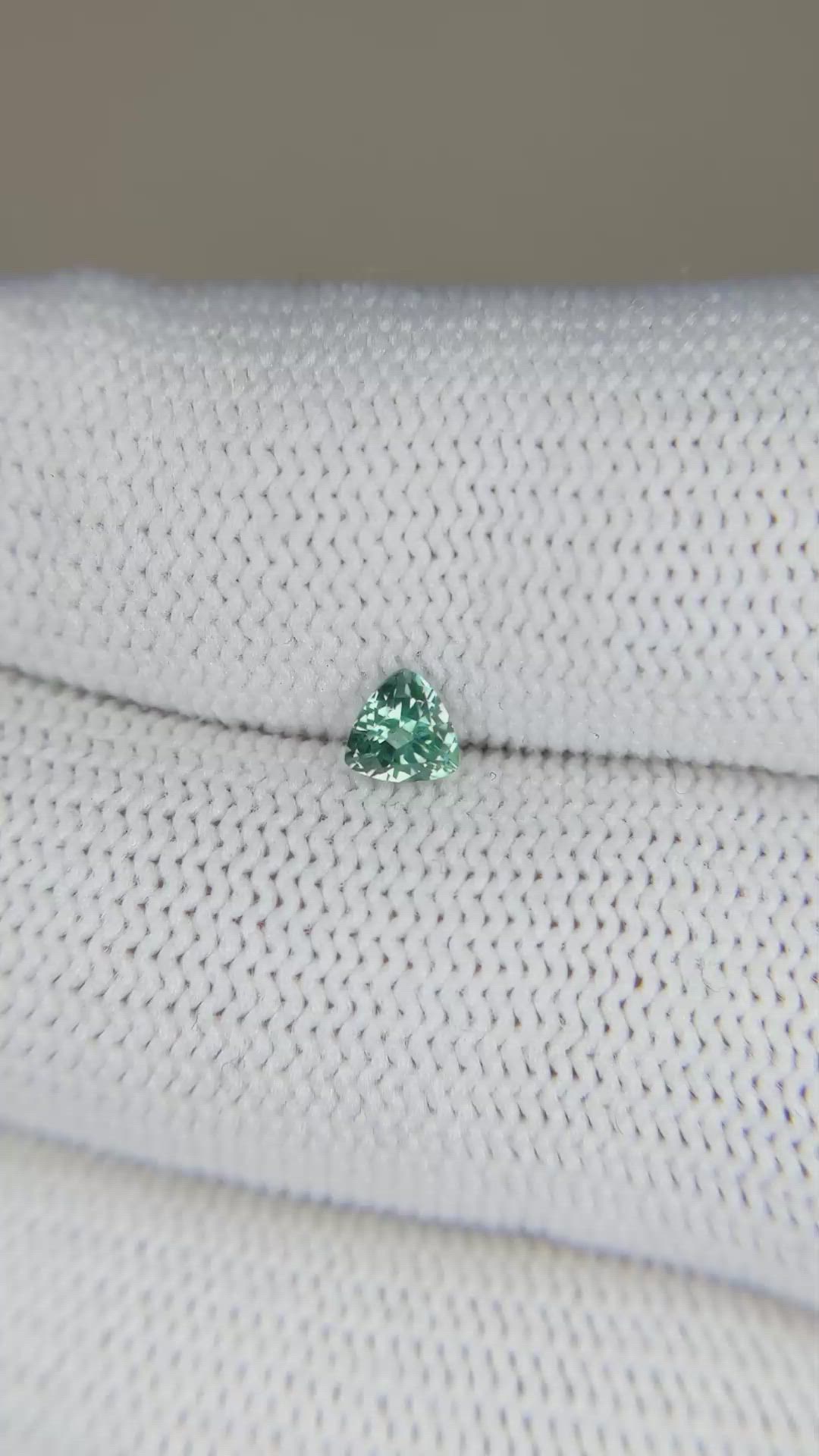 0.31 Ct. Bluish Green Sapphire from Montana Size Video