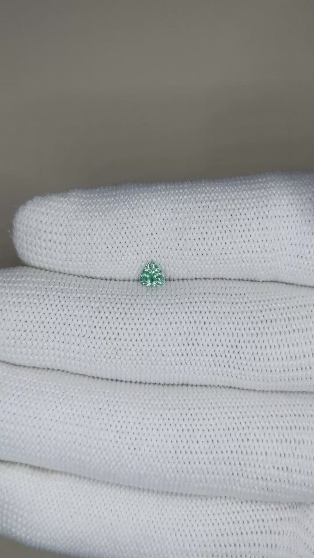 0.31 Ct. Bluish Green Sapphire from Montana Size Video