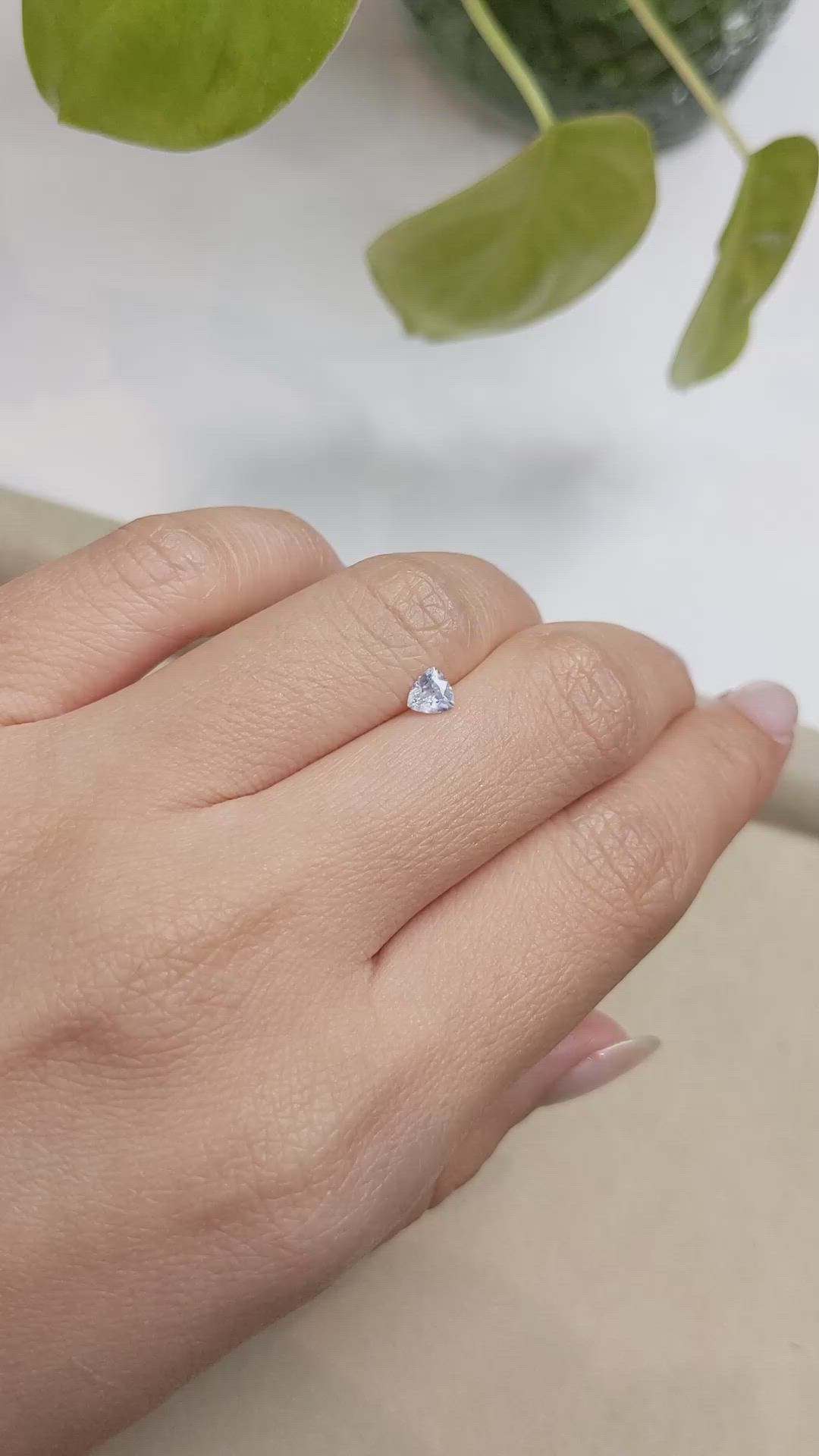 0.36 Ct. White Sapphire from Montana Size Video