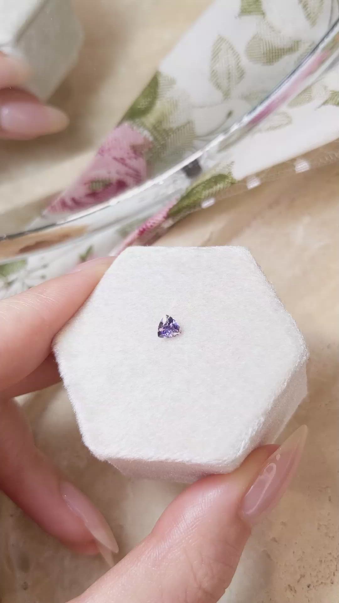 0.33 Ct. Bluish Purple Sapphire from Montana Size Video