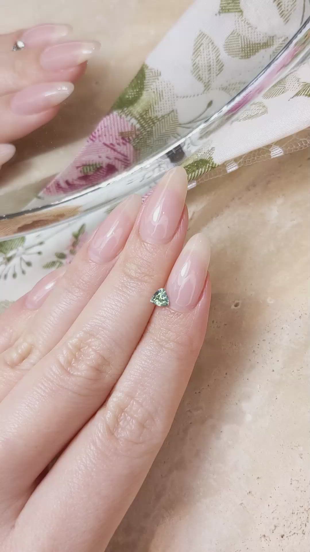 0.39 Ct. Green Sapphire from Montana Size Video