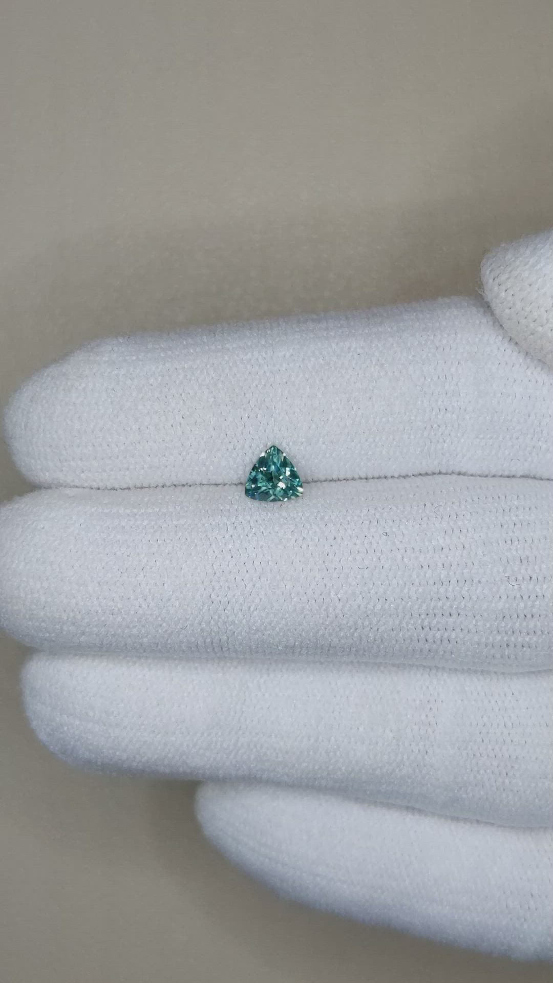0.41 Ct. Bluish Green Sapphire from Montana Size Video
