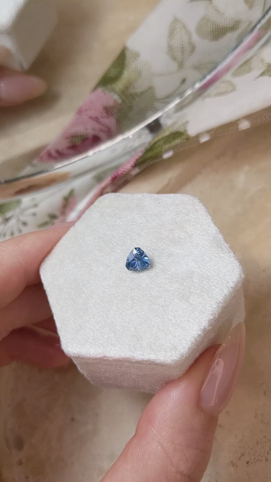 0.75 Ct. Blue Sapphire from Montana Size Video