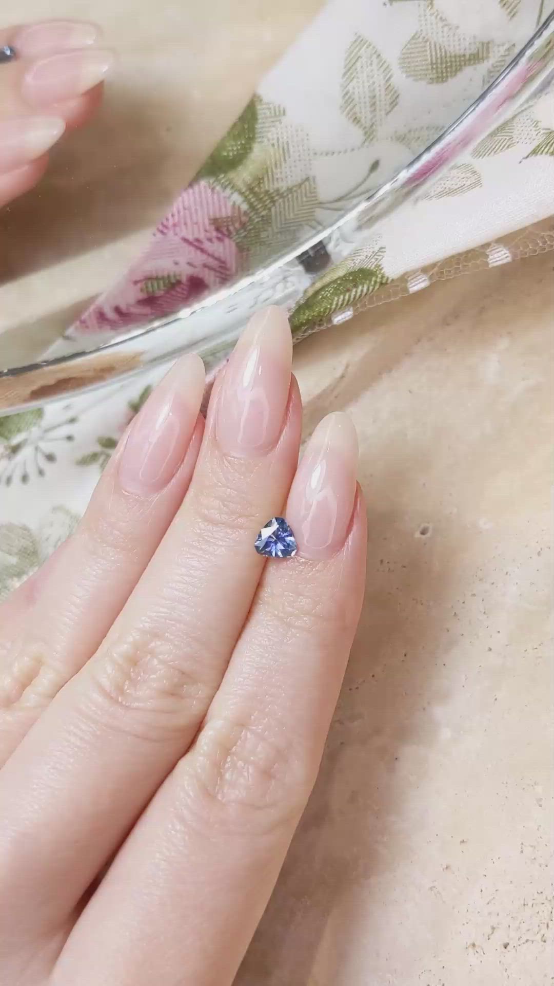 0.75 Ct. Blue Sapphire from Montana Size Video