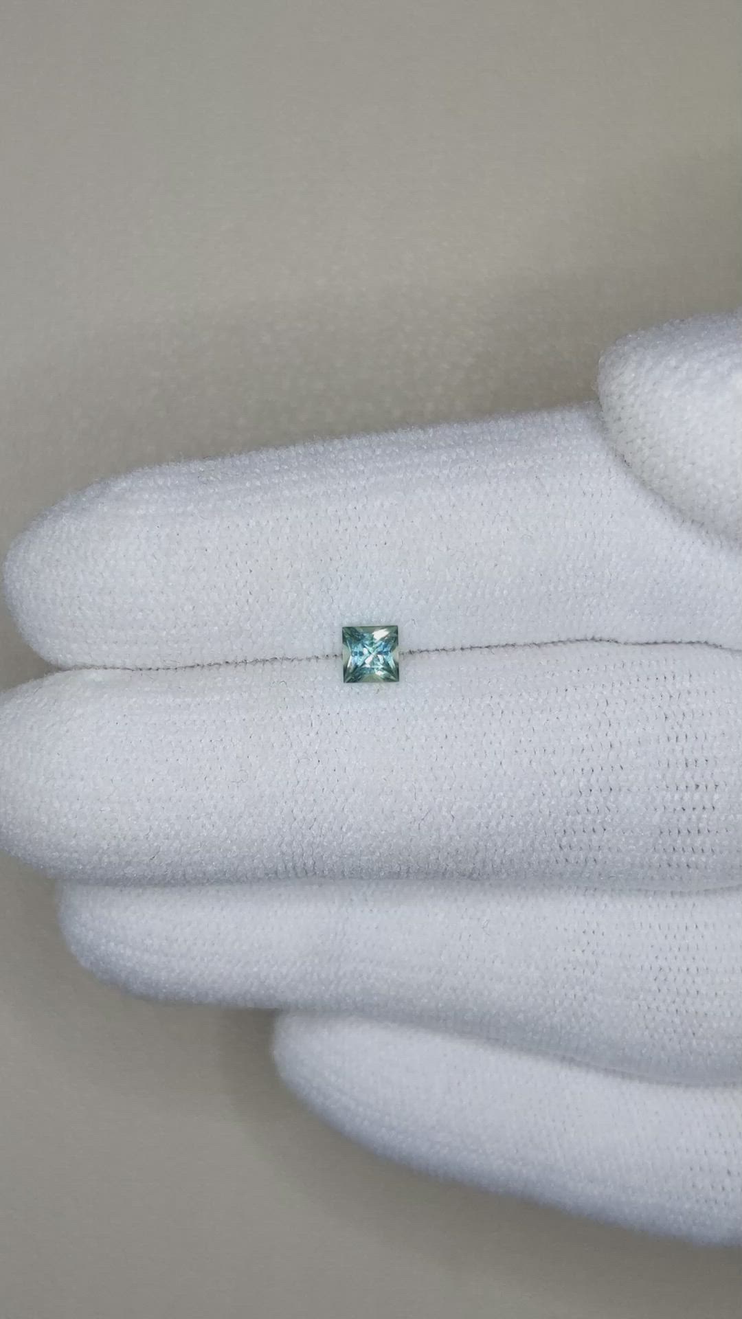 0.27 Ct. Bluish Green Sapphire from Montana Size Video