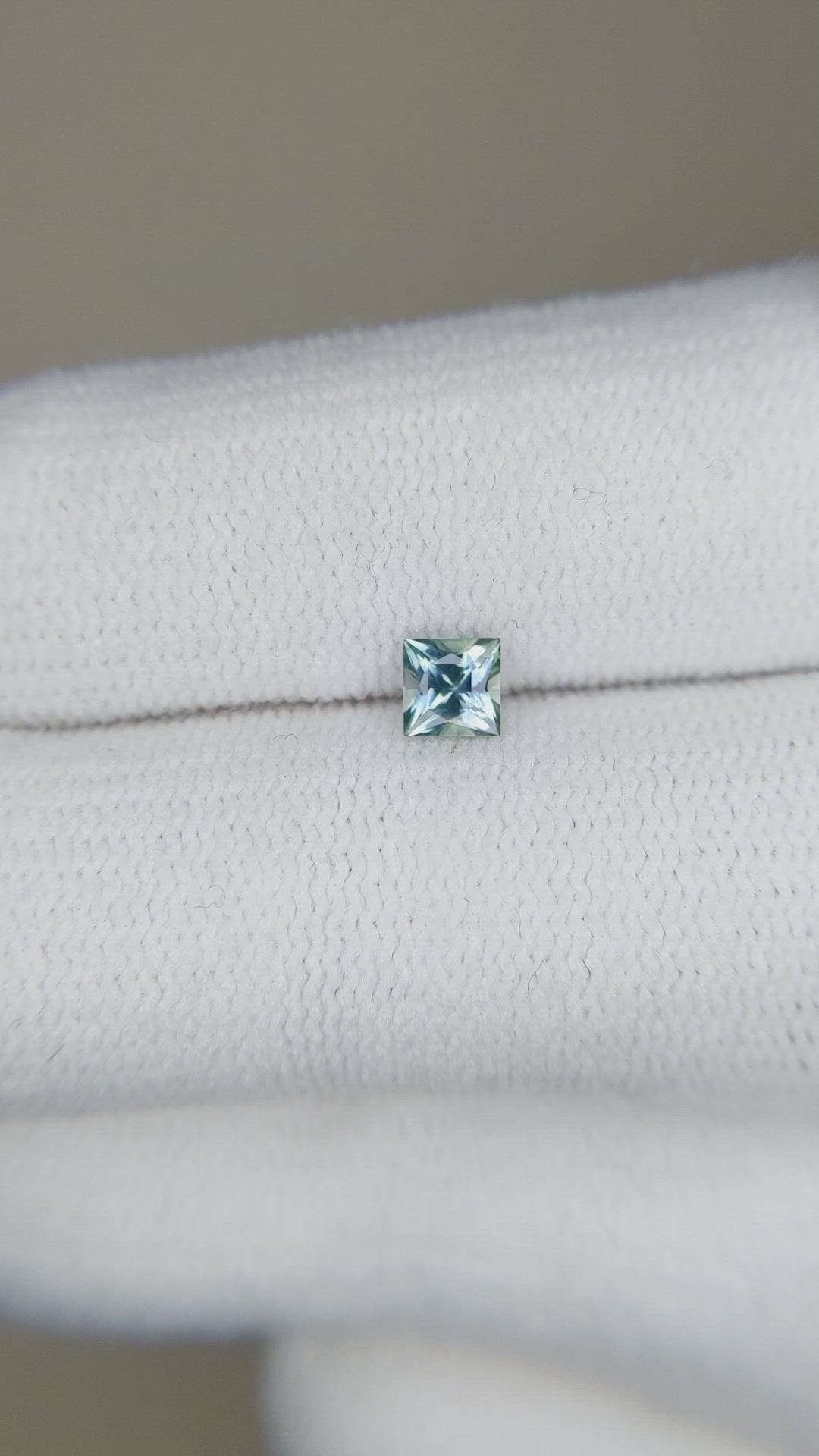 0.27 Ct. Bluish Green Sapphire from Montana Size Video