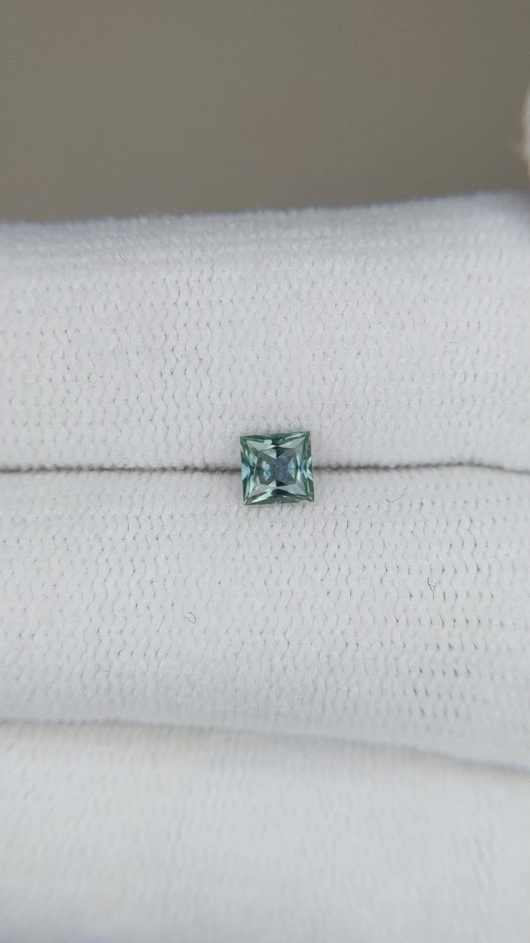 0.35 Ct. Bluish Green Sapphire from Montana Size Video