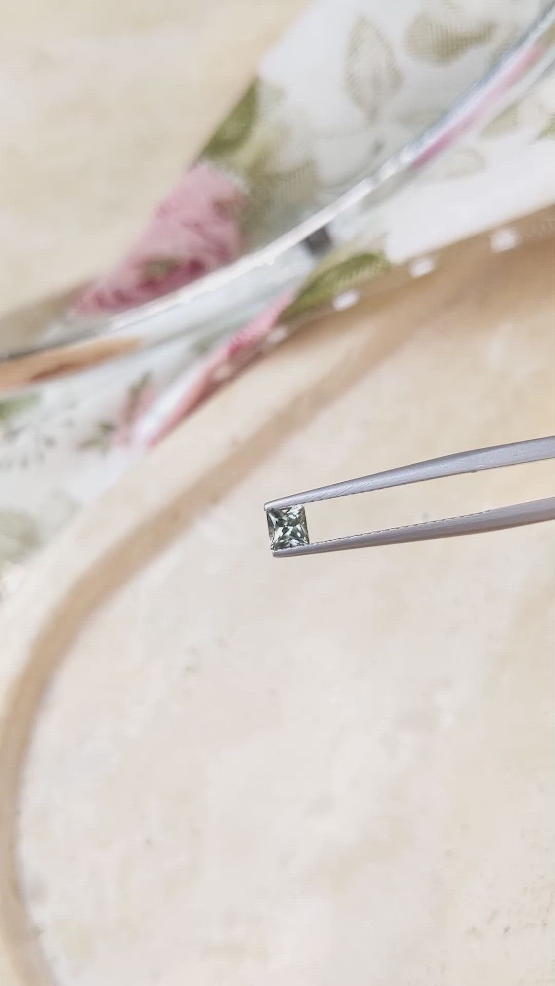 0.35 Ct. Bluish Green Sapphire from Montana Size Video