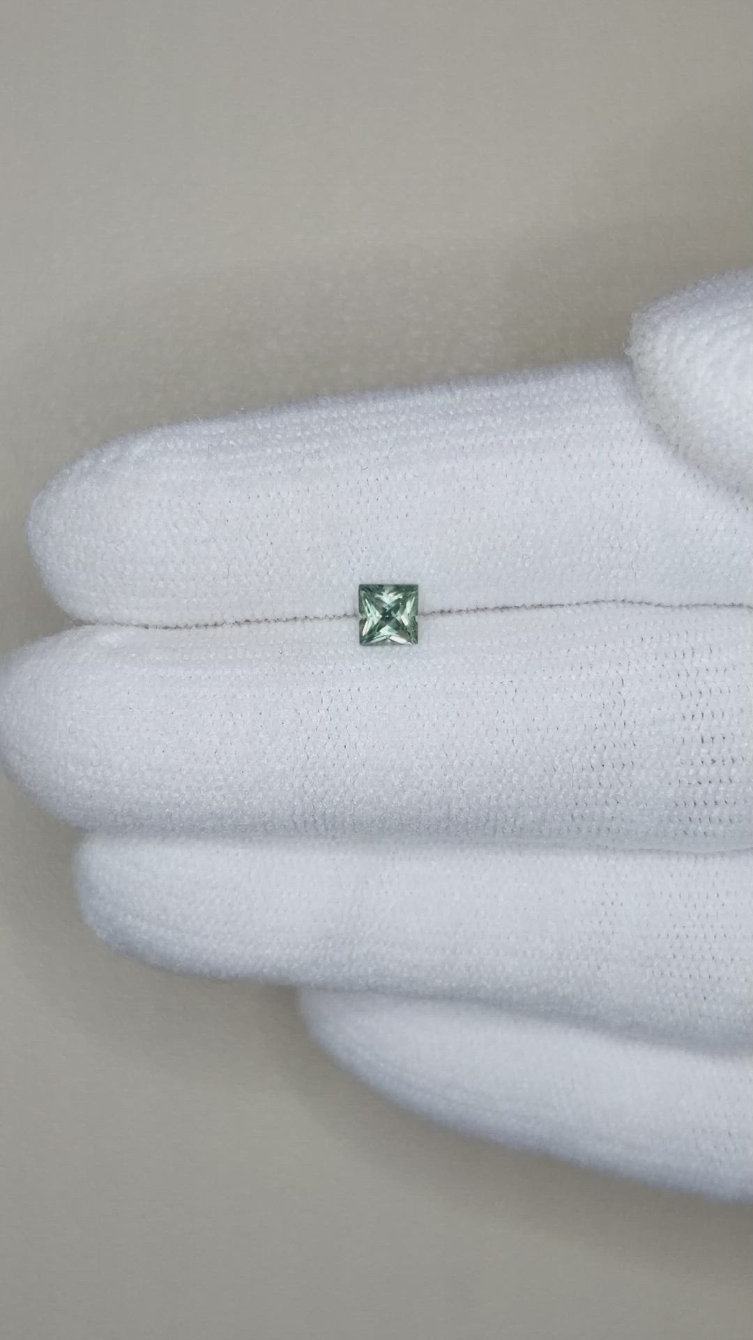 0.35 Ct. Bluish Green Sapphire from Montana Size Video