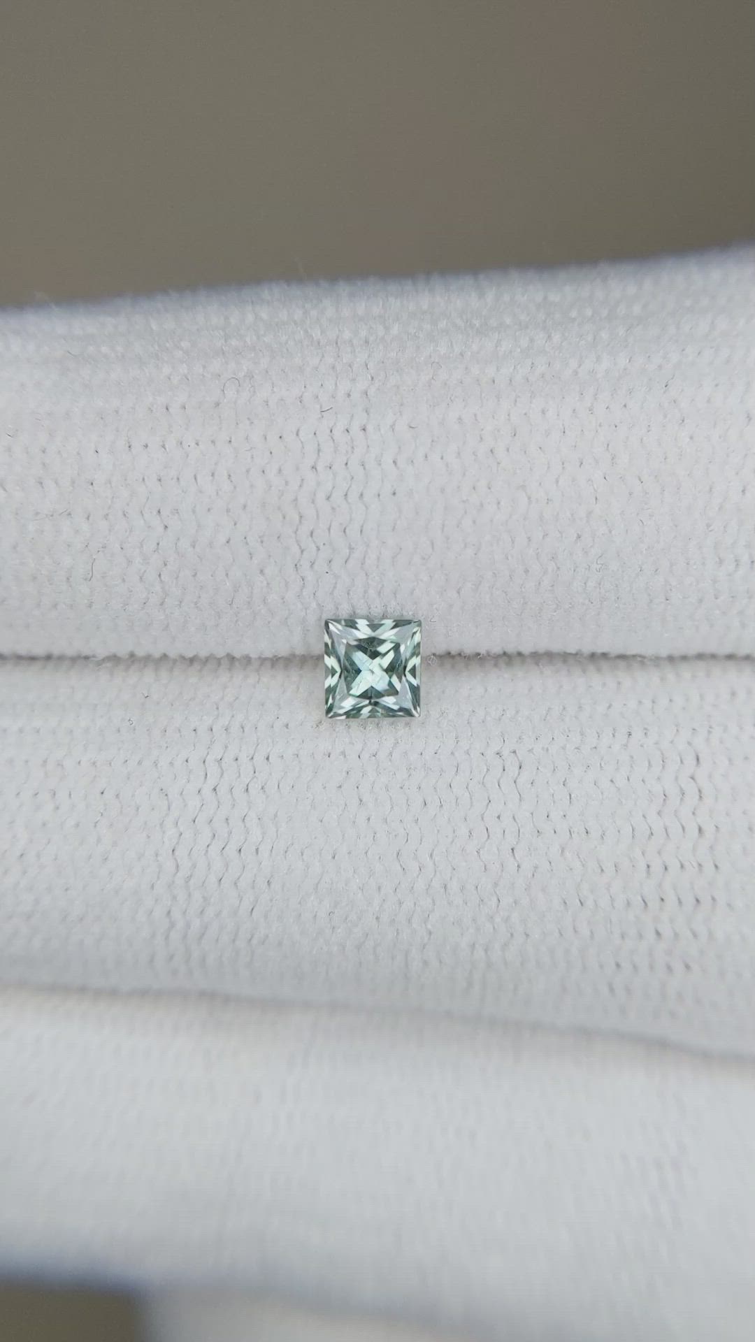 0.35 Ct. Bluish Green Sapphire from Montana Size Video