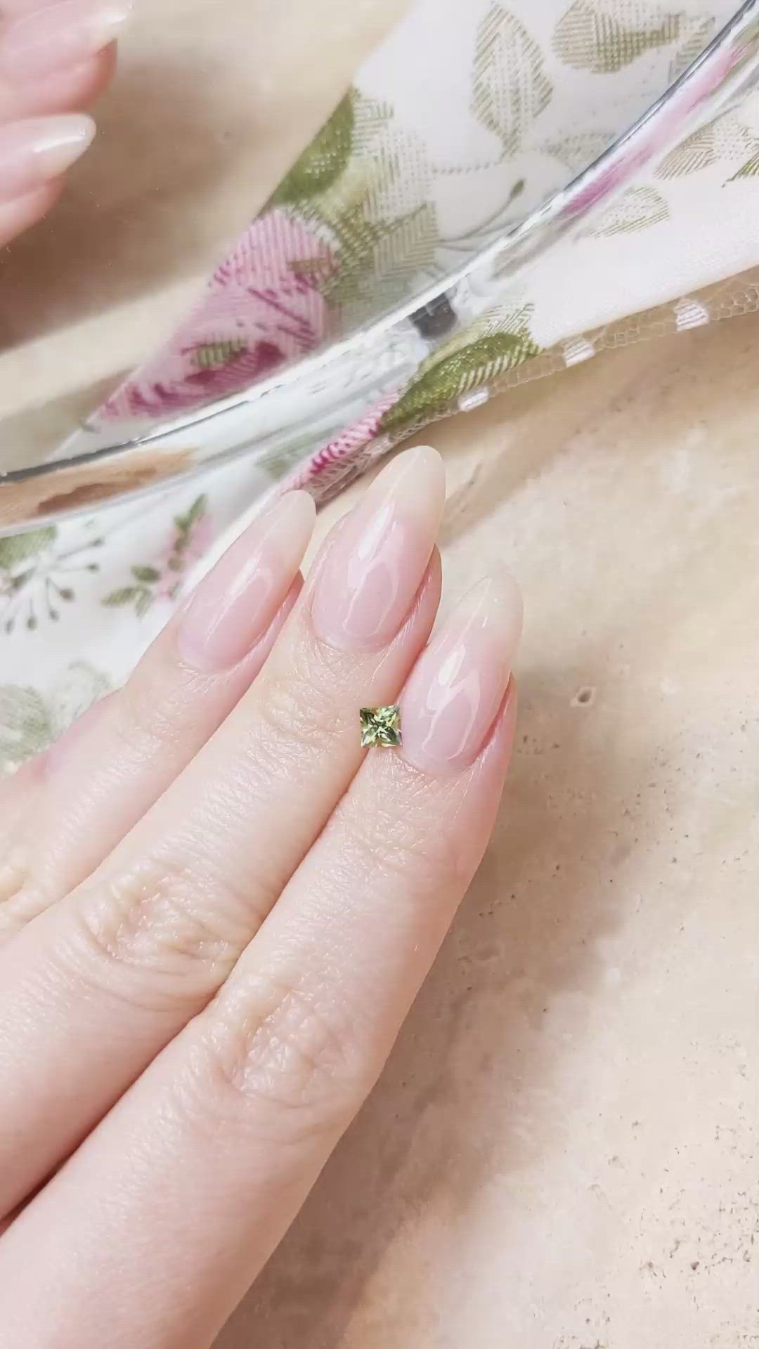 0.36 Ct. Green Sapphire from Montana Size Video