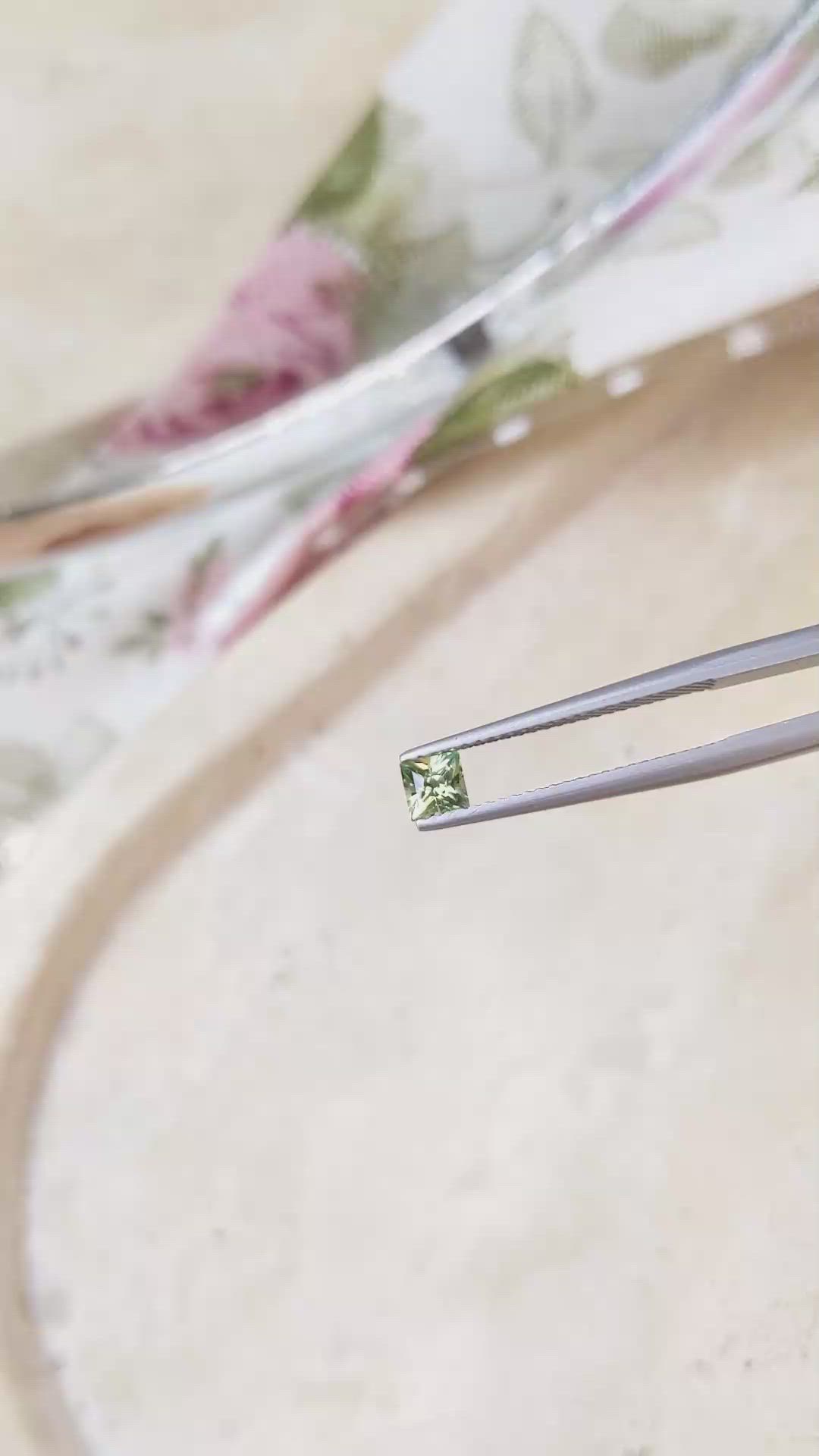 0.36 Ct. Green Sapphire from Montana Size Video
