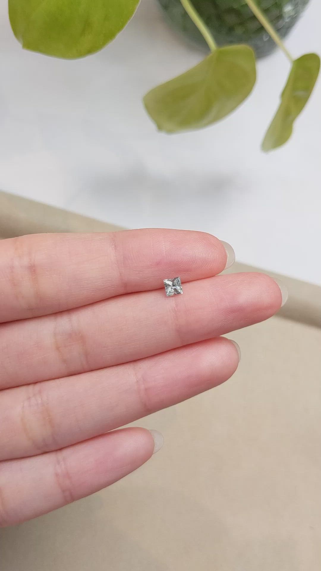 0.37 Ct. Greenish Blue Sapphire from Montana Size Video