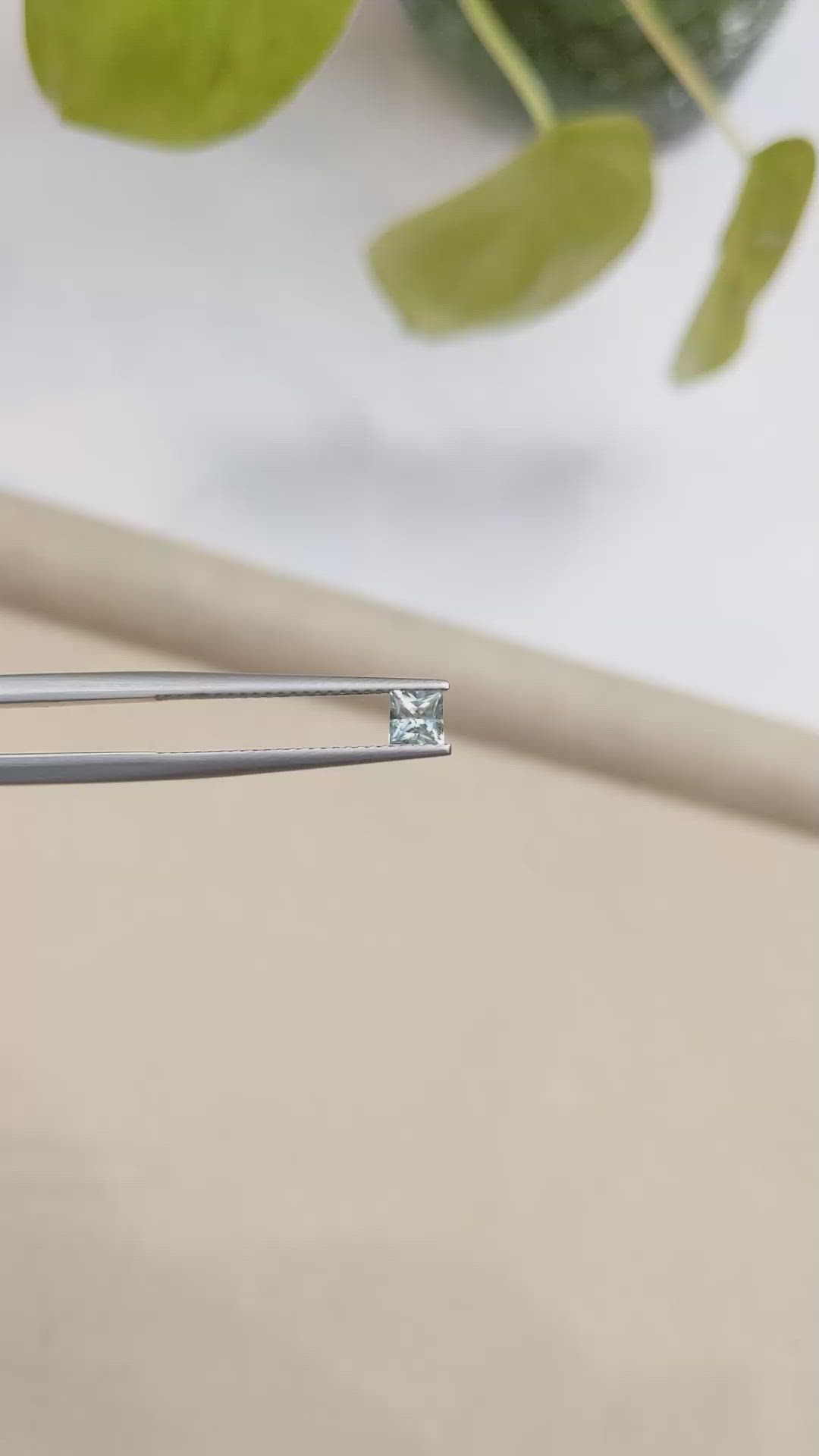 0.37 Ct. Greenish Blue Sapphire from Montana Size Video