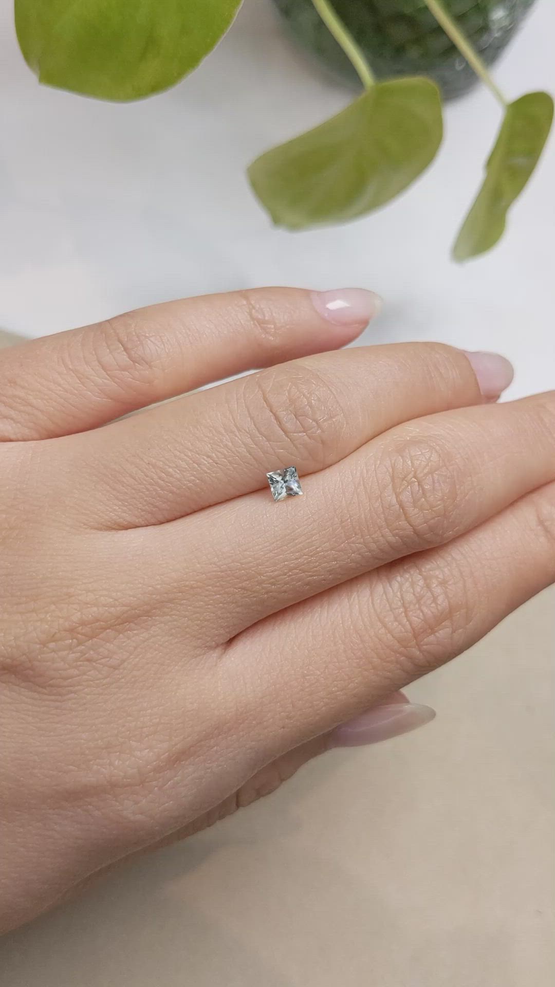 0.37 Ct. Greenish Blue Sapphire from Montana Size Video