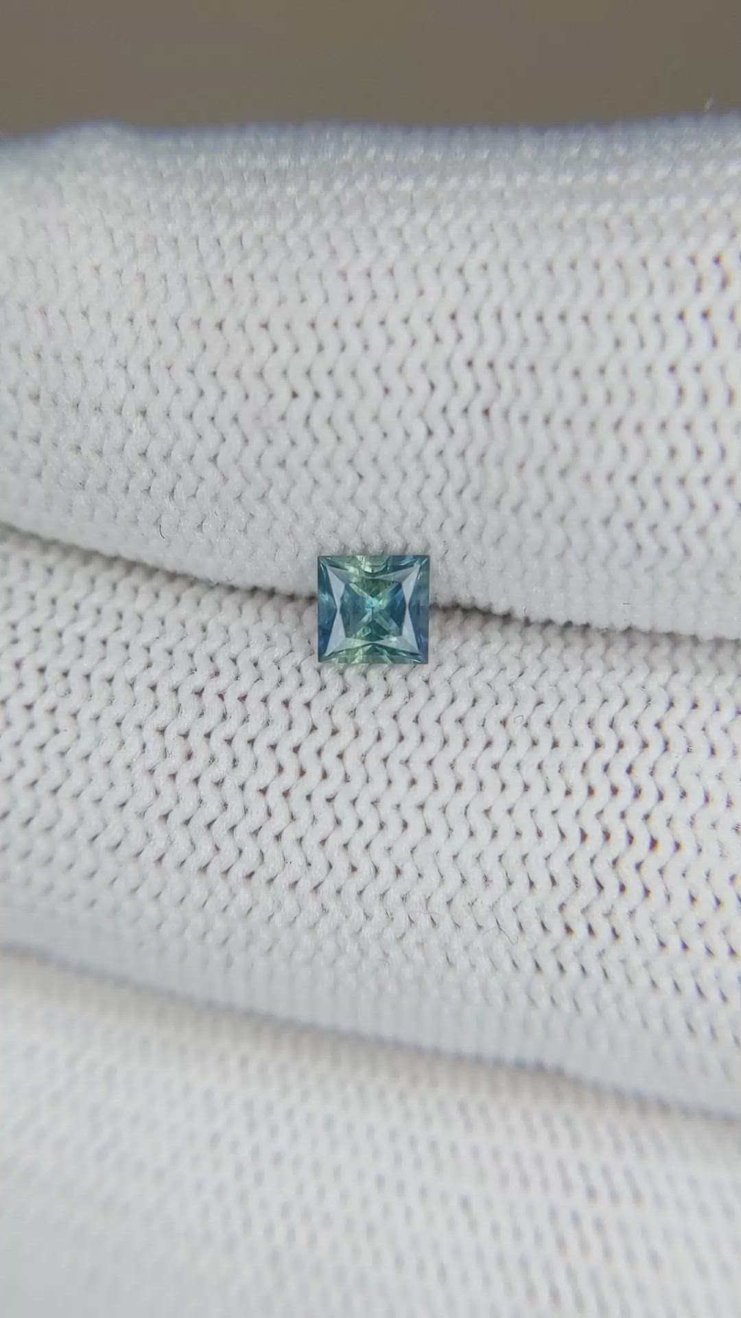 0.38 Ct. Greenish Blue Sapphire from Montana Size Video