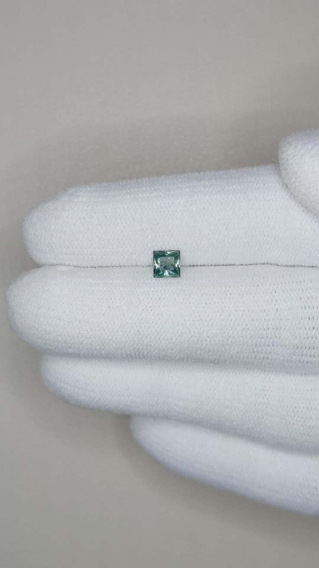 0.38 Ct. Bluish Green Sapphire from Montana Size Video