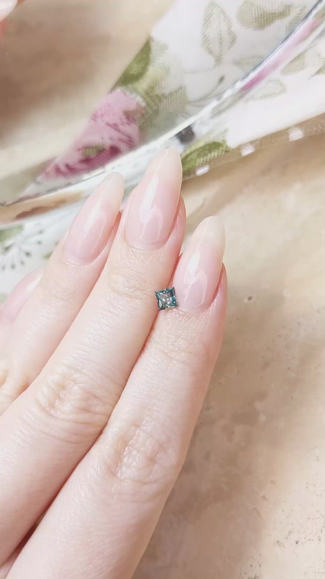 0.38 Ct. Bluish Green Sapphire from Montana Size Video