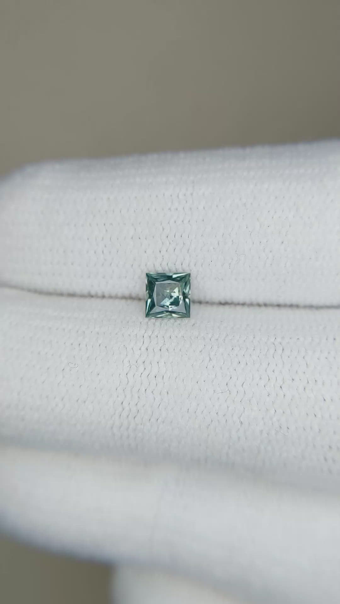 0.38 Ct. Bluish Green Sapphire from Montana Size Video