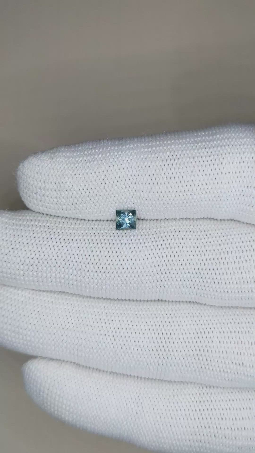 0.38 Ct. Greenish Blue Sapphire from Montana Size Video