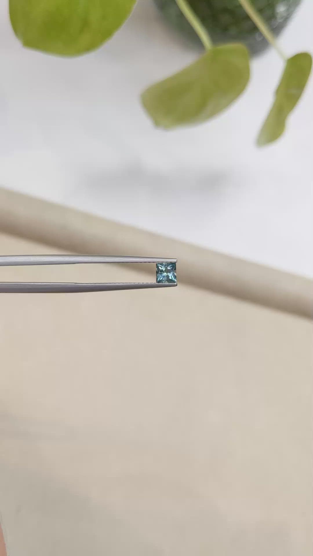0.38 Ct. Greenish Blue Sapphire from Montana Size Video