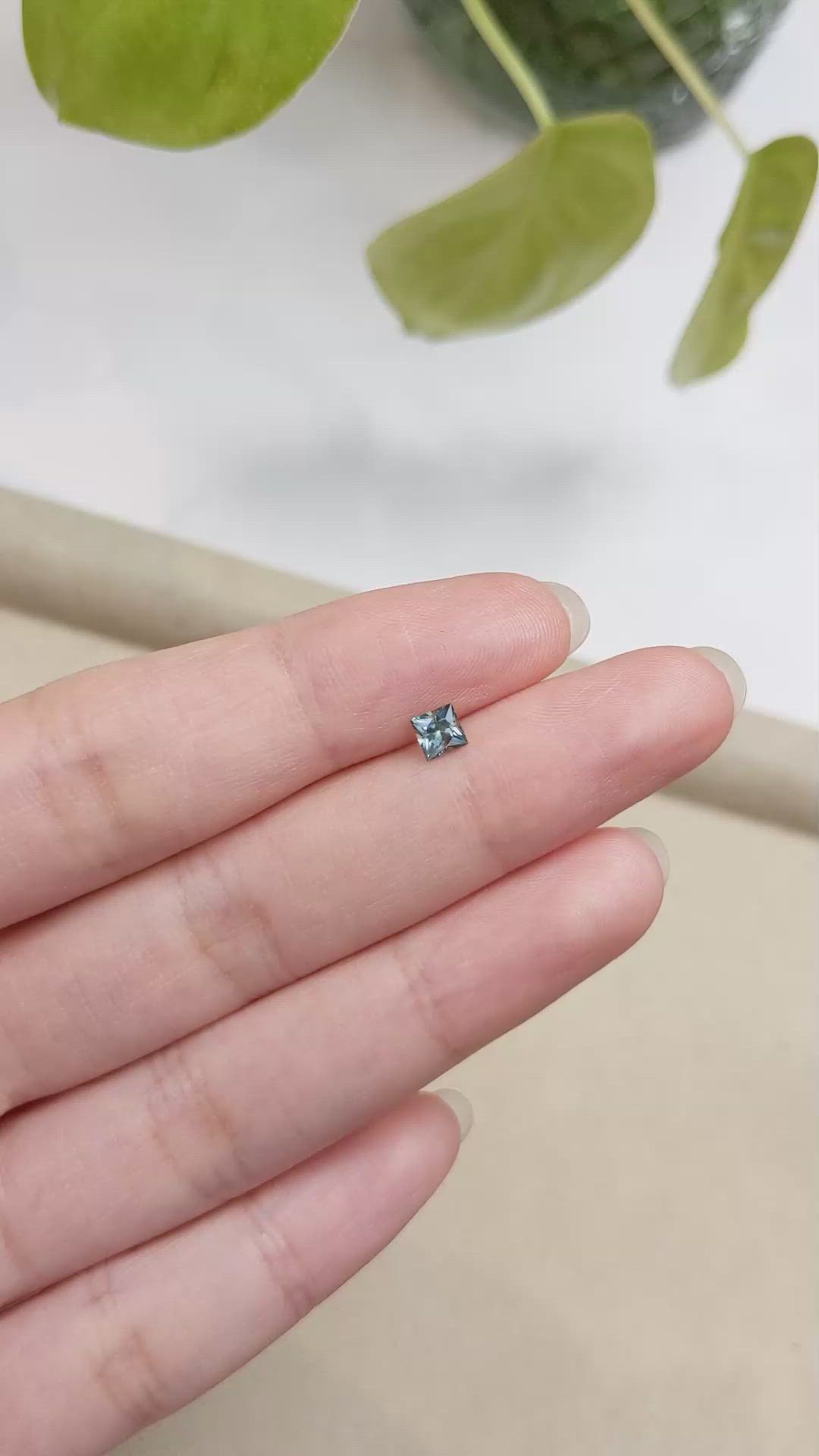 0.38 Ct. Greenish Blue Sapphire from Montana Size Video