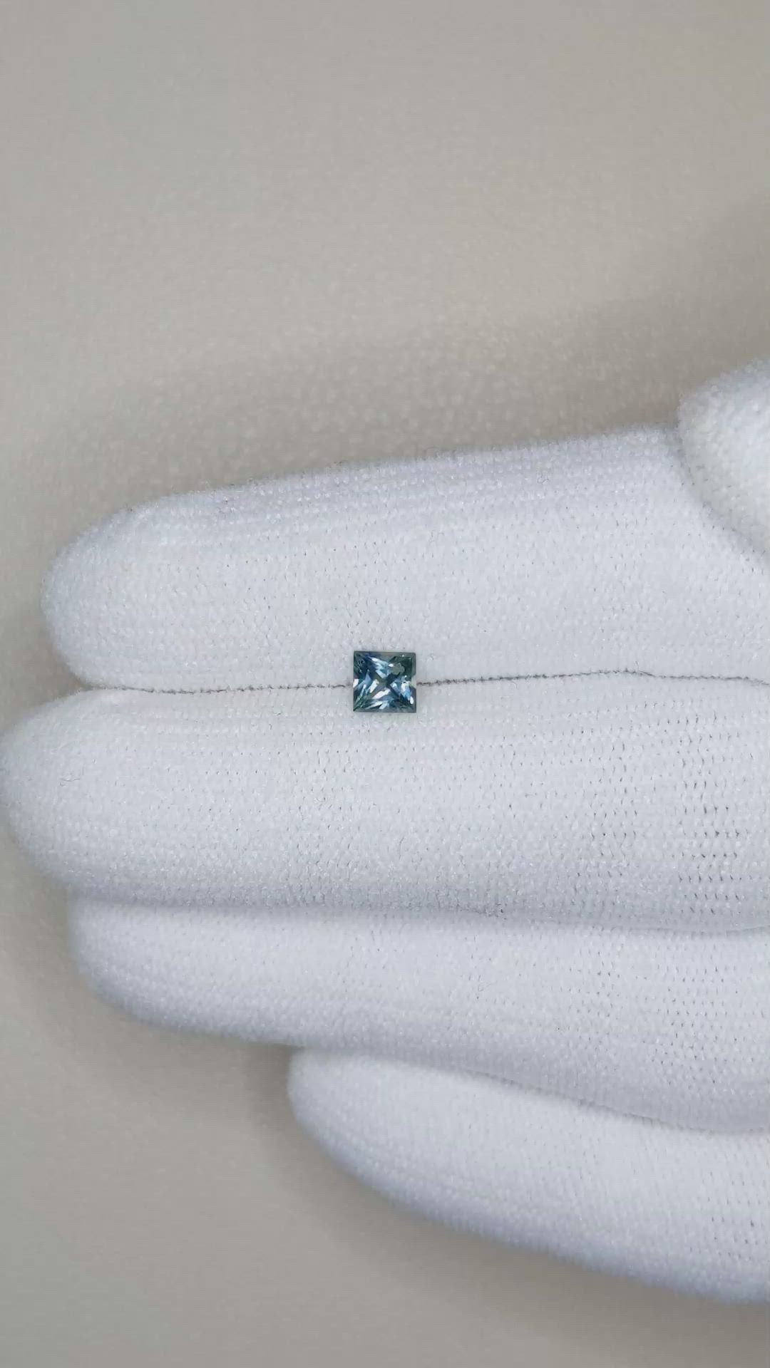 0.39 Ct. Greenish Blue Sapphire from Montana Size Video