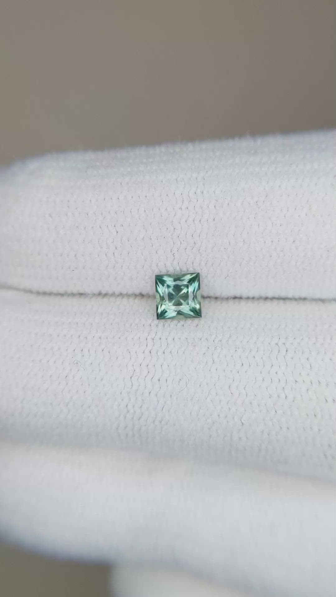 0.39 Ct. Bluish Green Sapphire from Montana Size Video