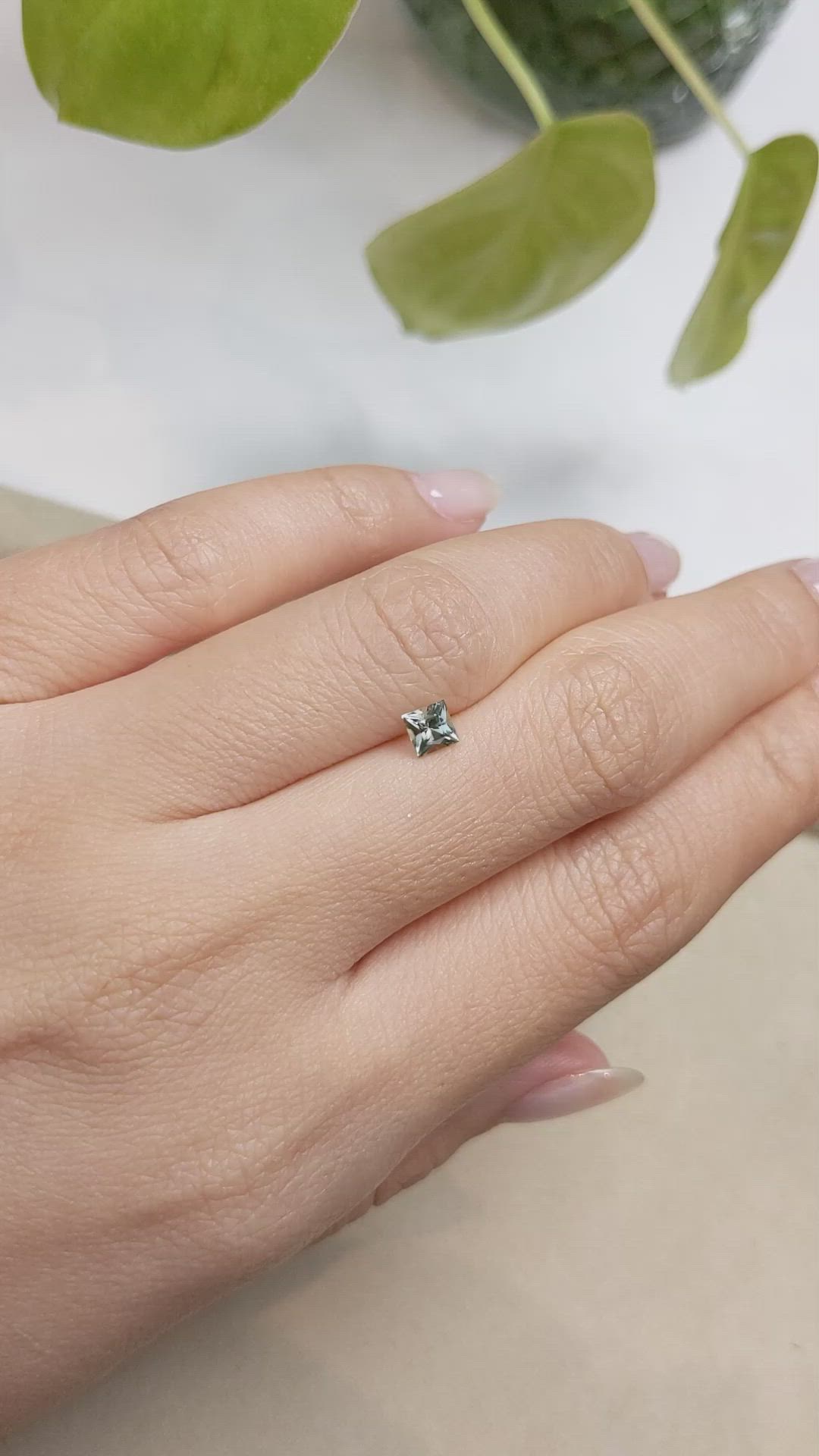 0.40 Ct. Bluish Green Sapphire from Montana Size Video