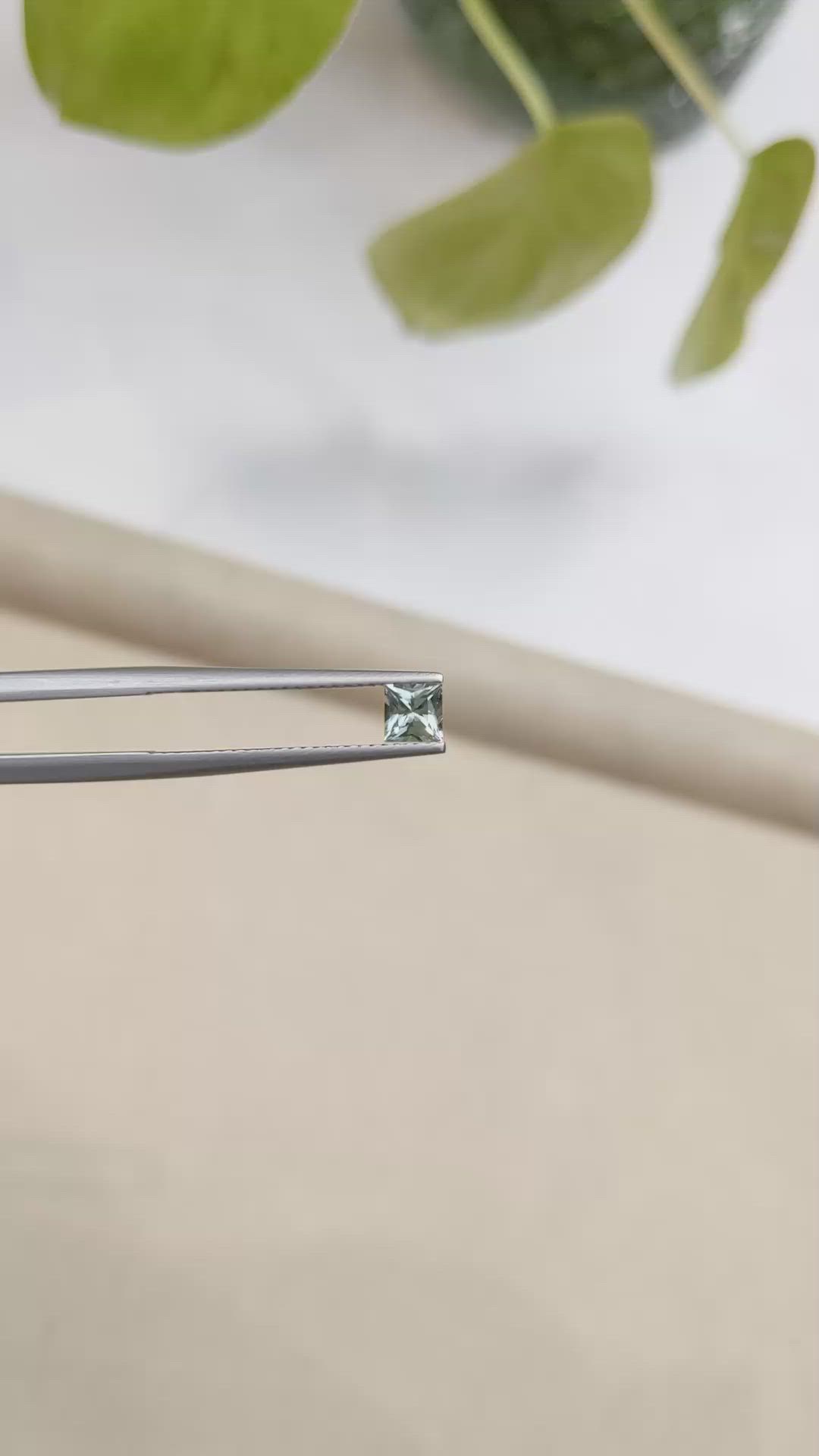 0.40 Ct. Bluish Green Sapphire from Montana Size Video