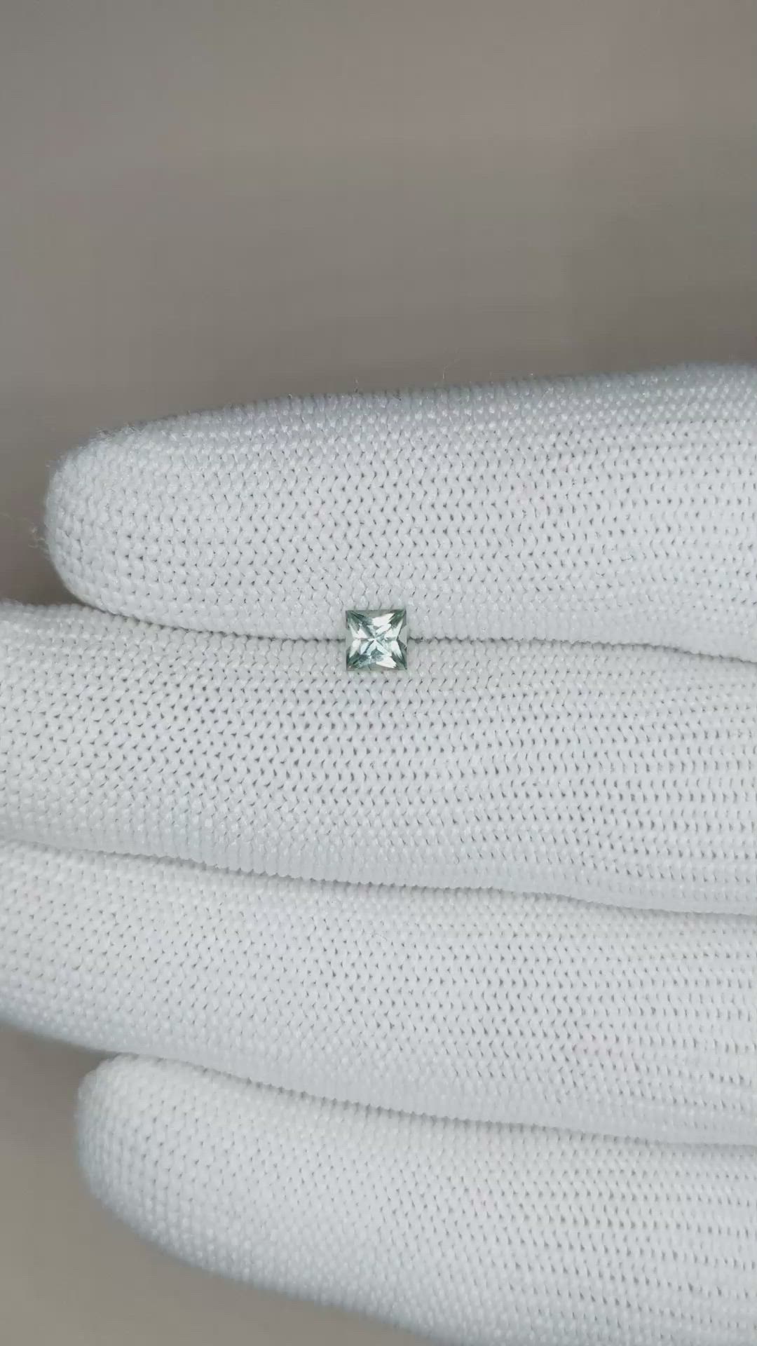 0.40 Ct. Bluish Green Sapphire from Montana Size Video