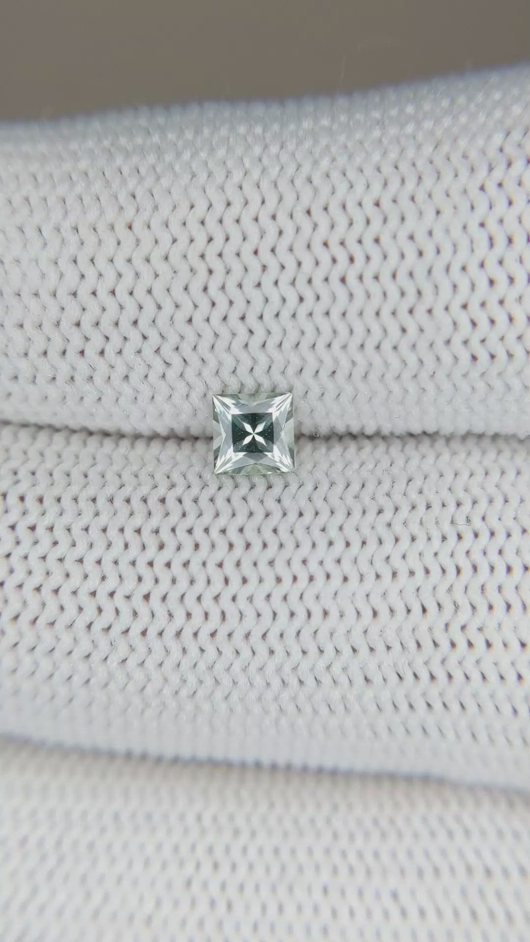 0.40 Ct. Bluish Green Sapphire from Montana Size Video