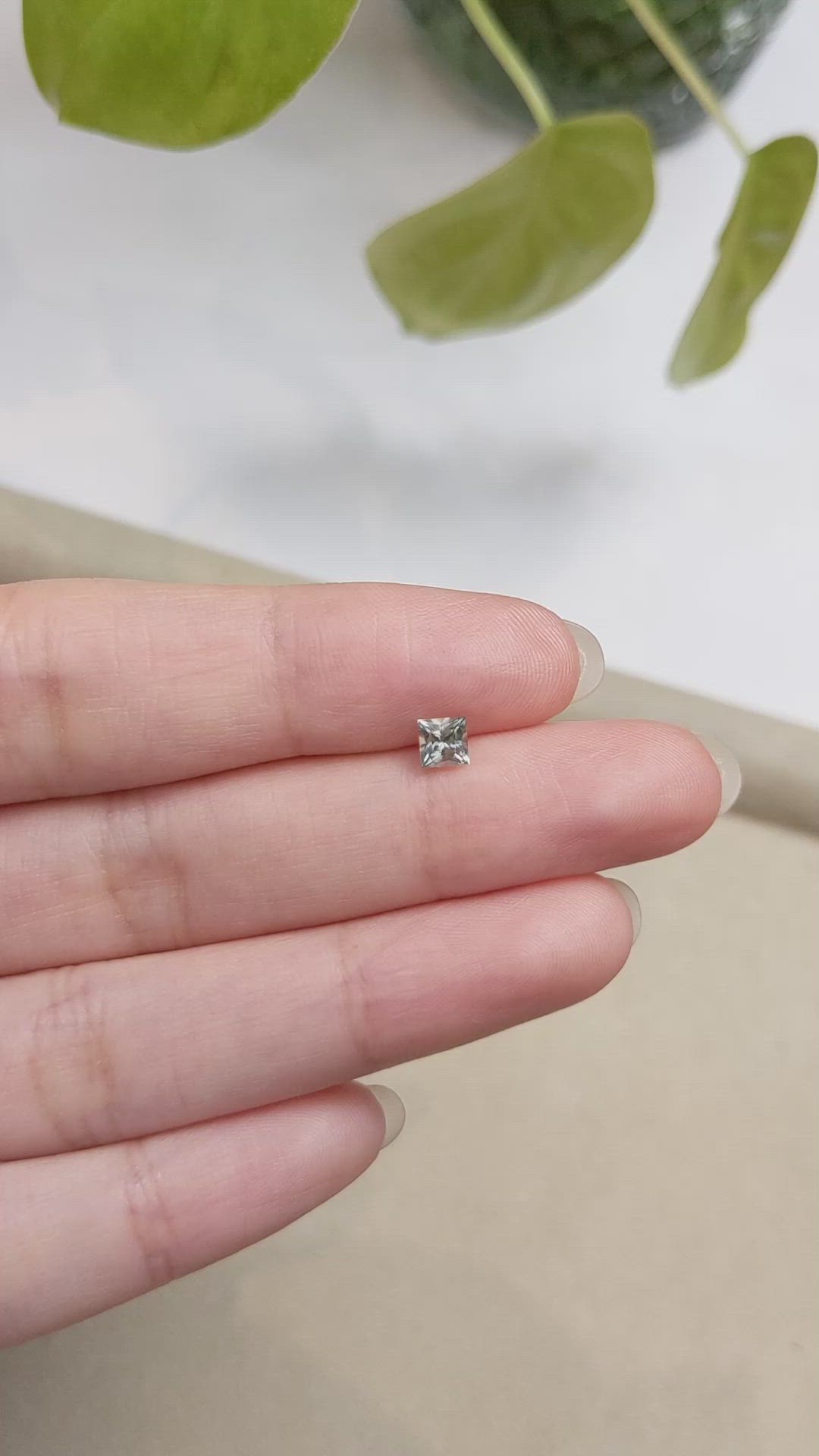 0.40 Ct. Bluish Green Sapphire from Montana Size Video