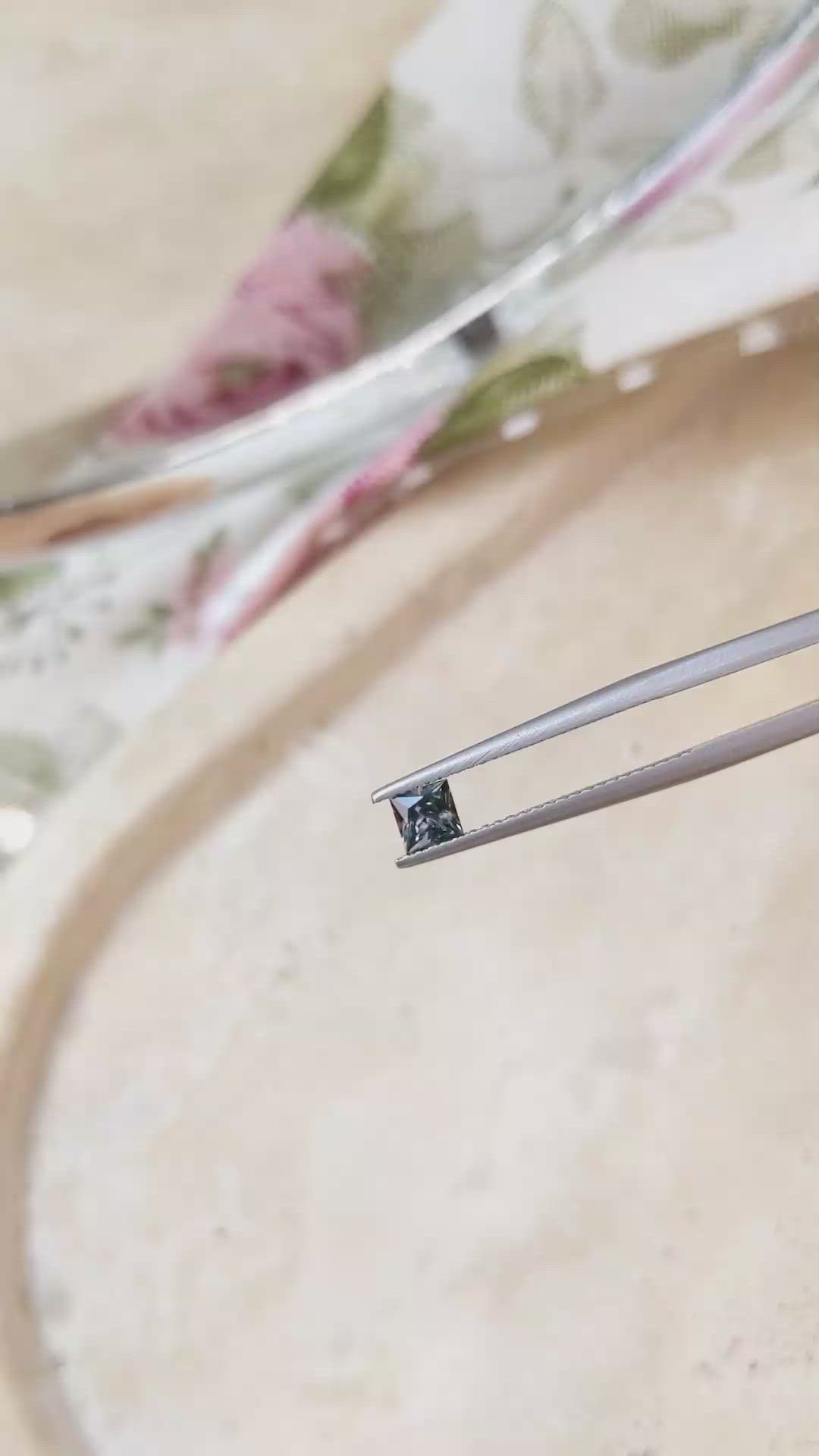 0.40 Ct. Bluish Green Sapphire from Montana Size Video