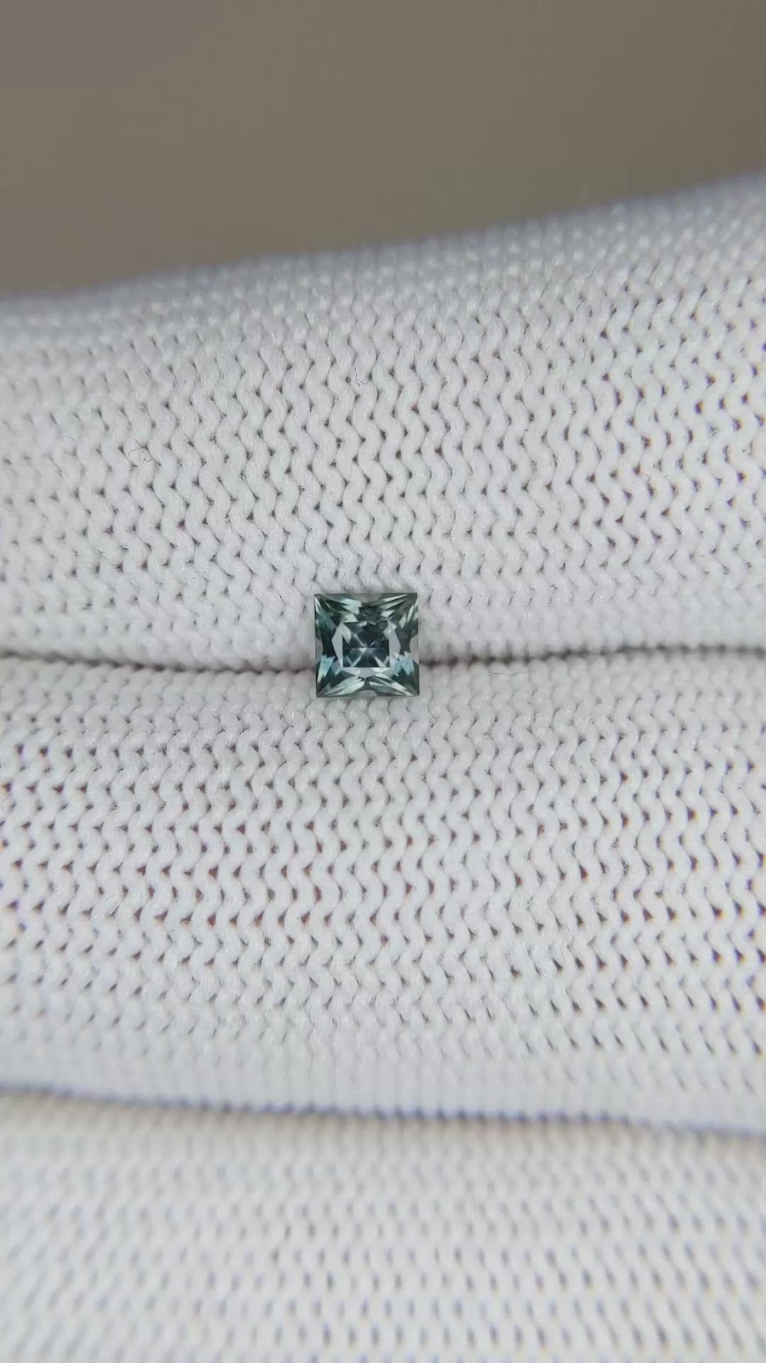 0.40 Ct. Bluish Green Sapphire from Montana Size Video