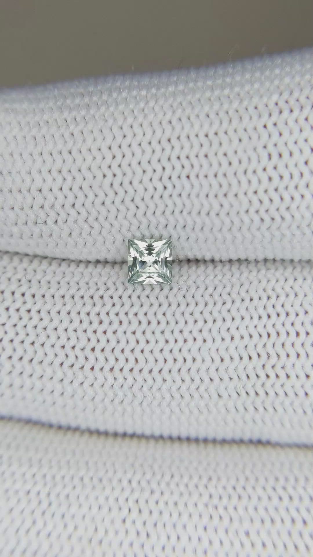 0.41 Ct. Yellowish Green Sapphire from Montana Size Video