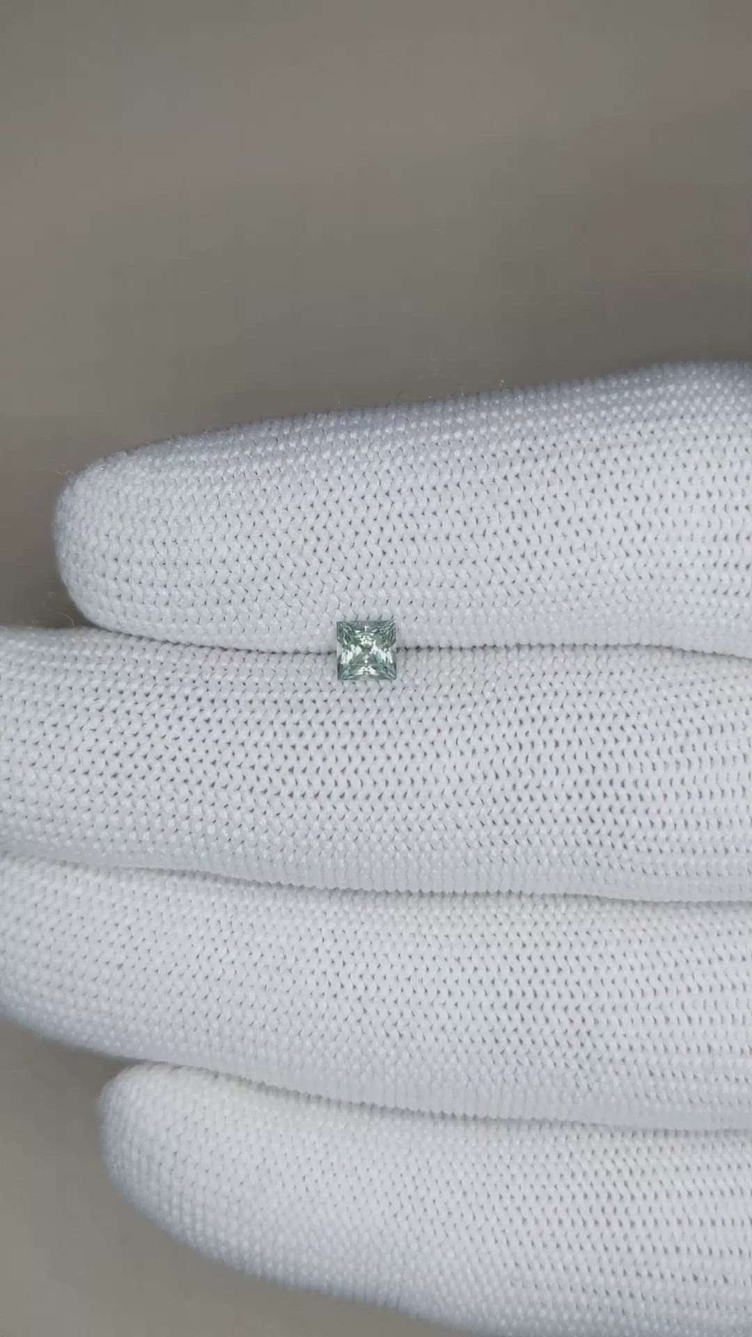 0.41 Ct. Yellowish Green Sapphire from Montana Size Video