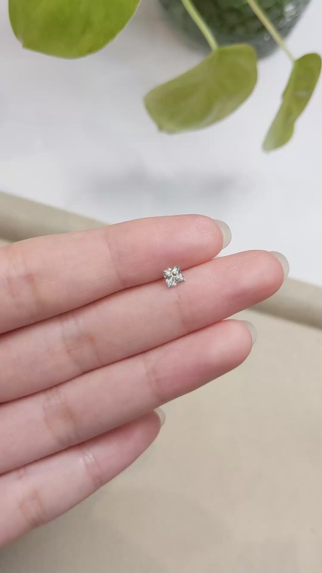 0.41 Ct. Yellowish Green Sapphire from Montana Size Video