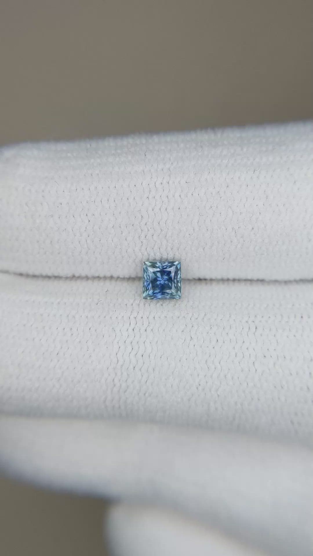 0.42 Ct. Greenish Blue Sapphire from Ceylon (Sri Lanka) Size Video