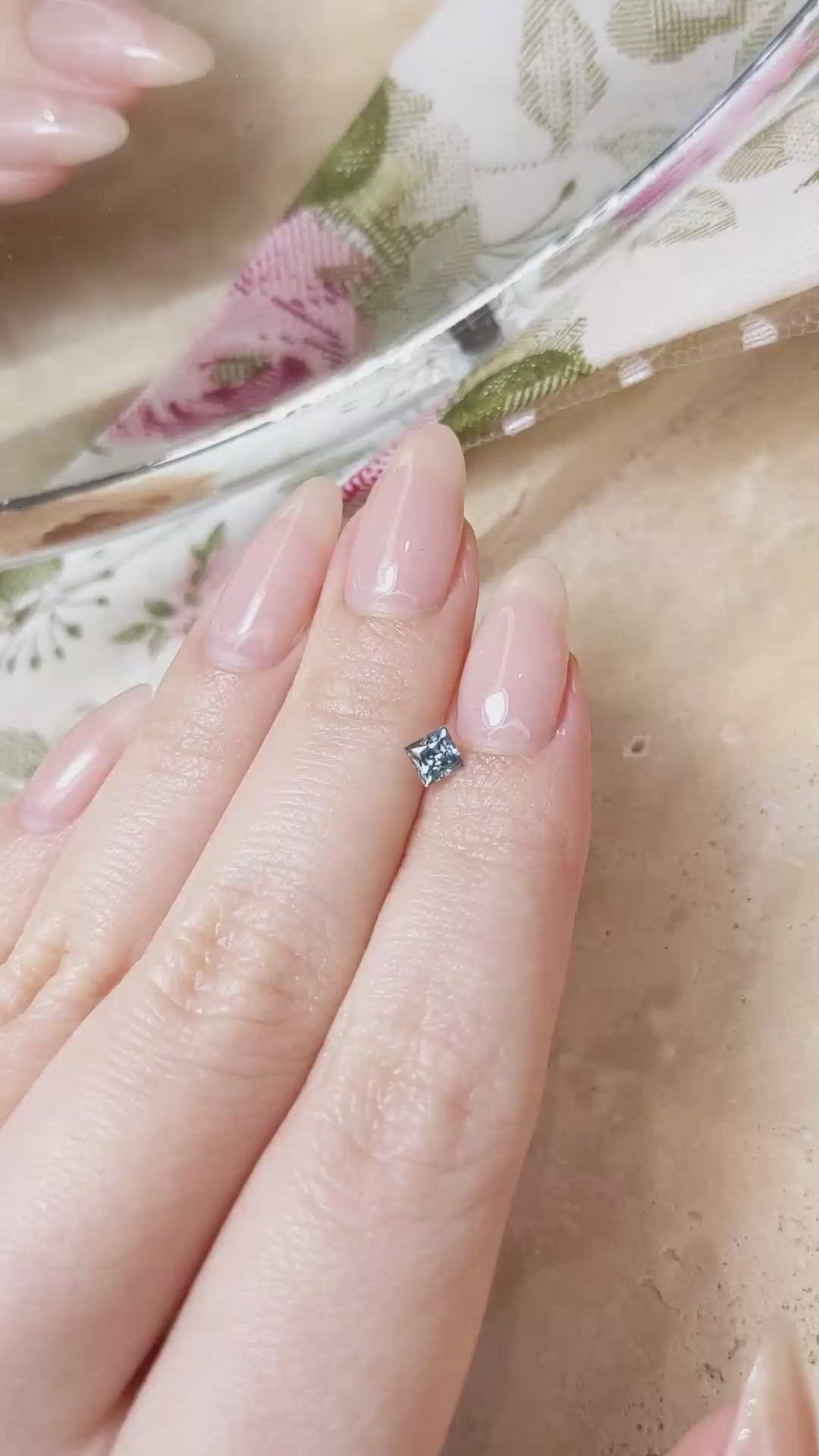 0.42 Ct. Greenish Blue Sapphire from Montana Size Video