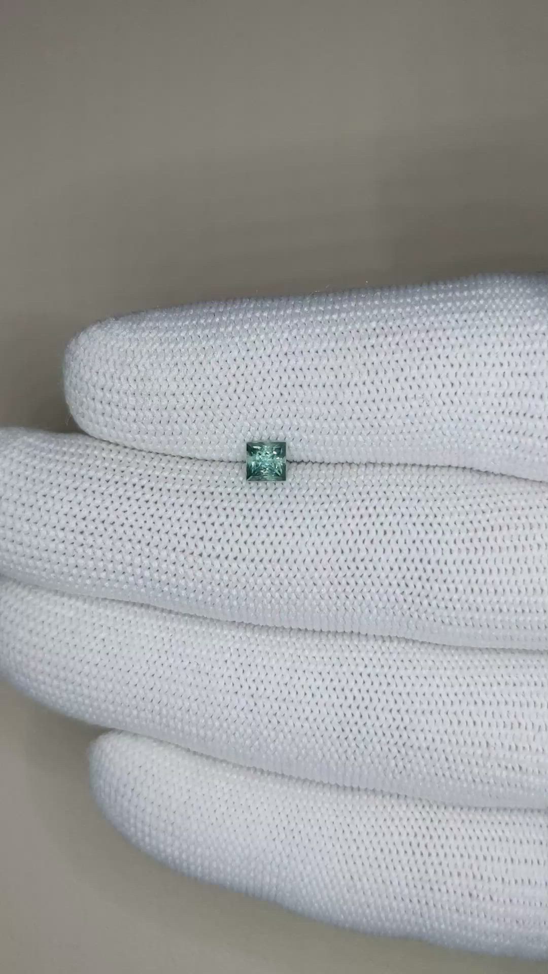 0.46 Ct. Bluish Green Sapphire from Montana Size Video